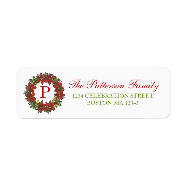 Étiquette de adresse de monogramme de couronne de  (Devant)