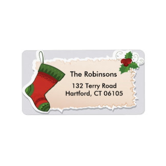 Étiquette de adresse de noël et de mélèze