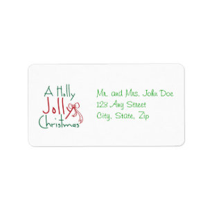 Étiquette de adresse de Noël Holly Jolly