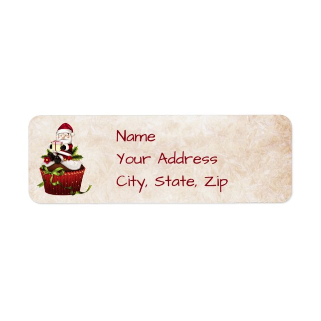 Étiquette de adresse de Noël père Noël (Devant)