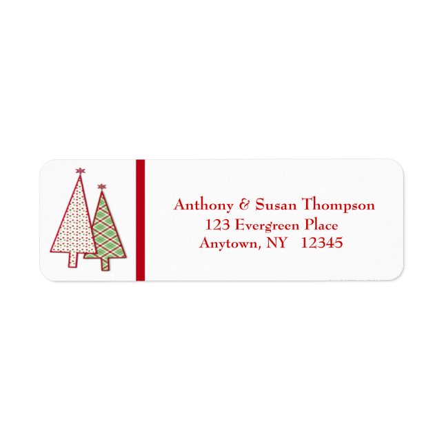 Étiquette de adresse de Noël Plaid (Devant)