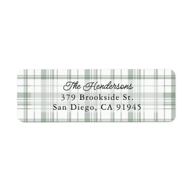 Étiquette de adresse de Noël Plaid Flannel Cosy -  (Devant)