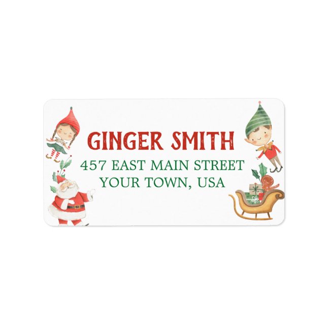 Étiquette de adresse de Noël pour enfants (Devant)