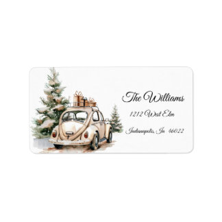 Étiquette de adresse de Noël Rustique Snowy