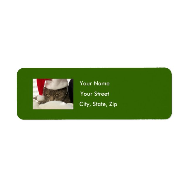 Étiquette de adresse de Noël Vert (Devant)