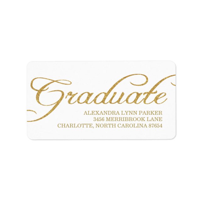 Étiquette de adresse de Parties scintillant d'or F (Devant)