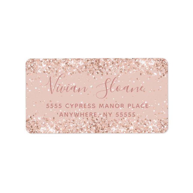 Étiquette de adresse de Parties scintillant or Ros (Devant)