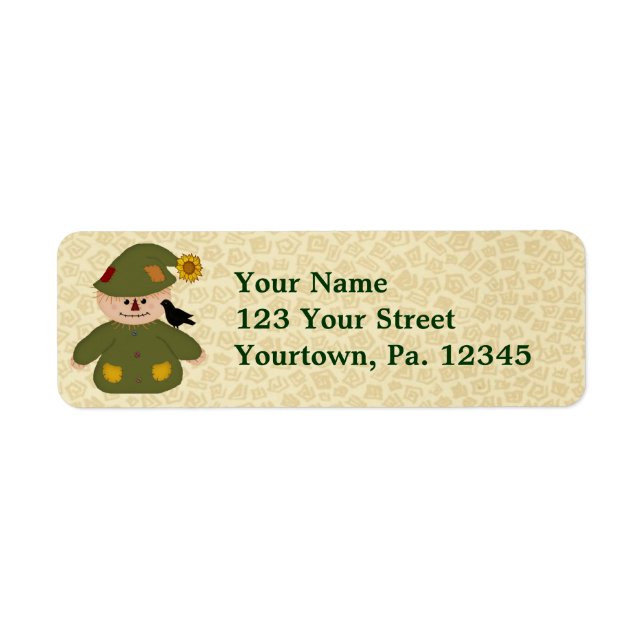 Étiquette de adresse de pays Scarecrow (Devant)