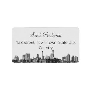 Étiquette de adresse de paysage urbain