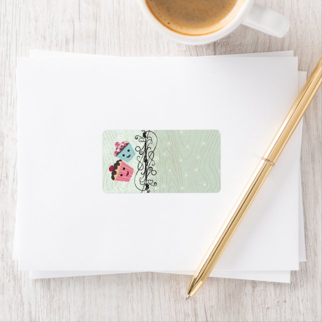 Étiquette de adresse de petits gâteaux de Noël (En situation)