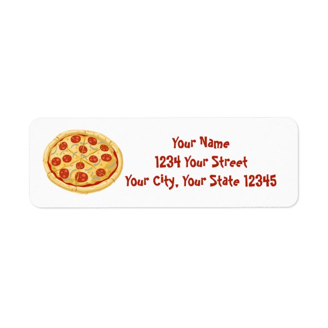 Étiquette de adresse de pizza (Devant)