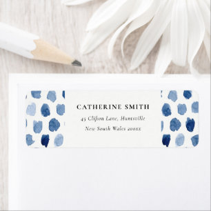 ÉTIQUETTE DE ADRESSE DE POINTS DE COULEUR D'EAU IN