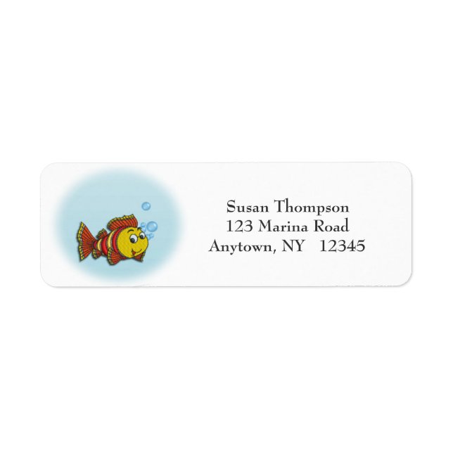 Étiquette de adresse de poisson mignon (Devant)