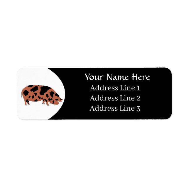 Étiquette de adresse de porc KuneKune customisé (Devant)