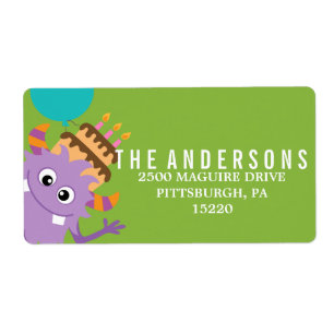 ÉTIQUETTE DE ADRESSE DE RETOUR D'ANNIVERSAIRE DE