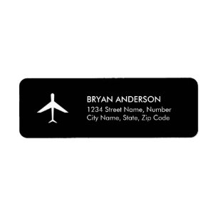 Étiquette de adresse de retour d'avion