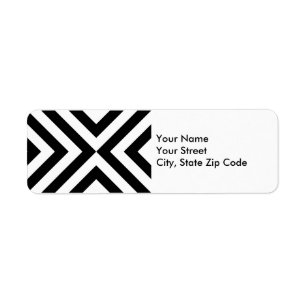 Étiquette de adresse de retour de chevrons noirs