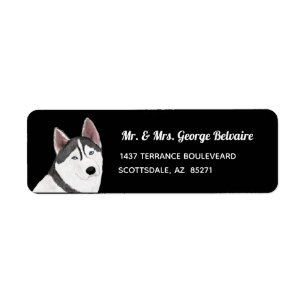 Étiquette de adresse de retour de chien de