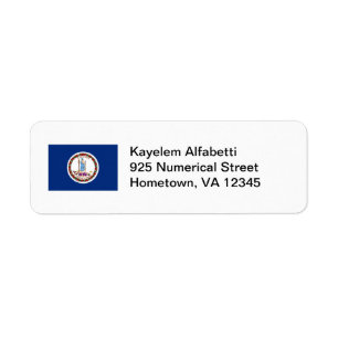 Étiquette de adresse de retour de drapeau de la
