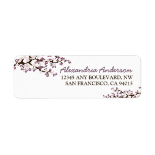 Étiquette de adresse de retour de fleurs de