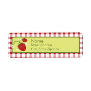 Étiquette de adresse de retour de fraise