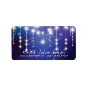 Étiquette de adresse de retour de lumières bleue