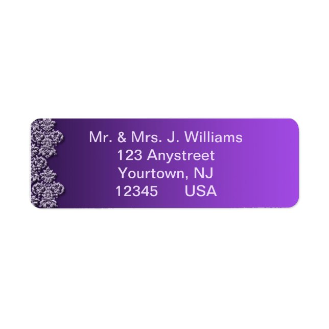 Étiquette de adresse de retour de mariage de (Devant)