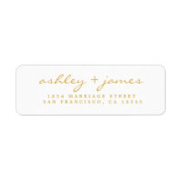 Étiquette de Adresse de Retour de Mariage en Écrit