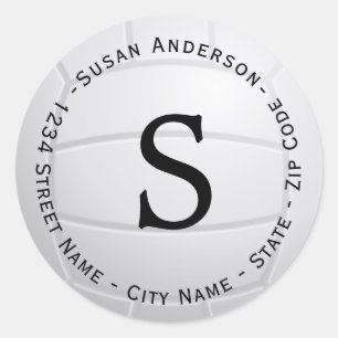 Étiquette de adresse de retour de monogramme de
