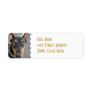 Étiquette de adresse de retour de Pinscher de