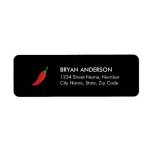 Étiquette de adresse de retour de poivre de pimen