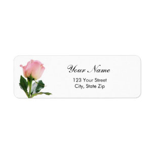 Étiquette de adresse de retour de rose de rose