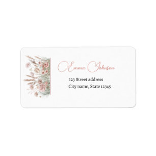 Étiquette de Adresse de Retour Florale Rose Fleur