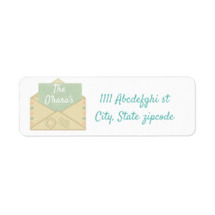 Étiquette de adresse de retour vintage d'envelopp