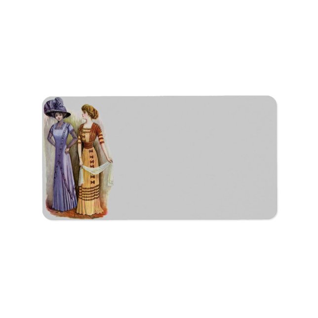 Étiquette de adresse de robes vintages (Devant)