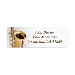 Étiquette de adresse de saxophone