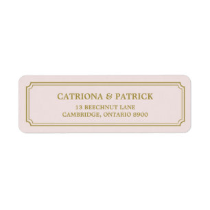 Étiquette de adresse de script blush & Gold Whimsi