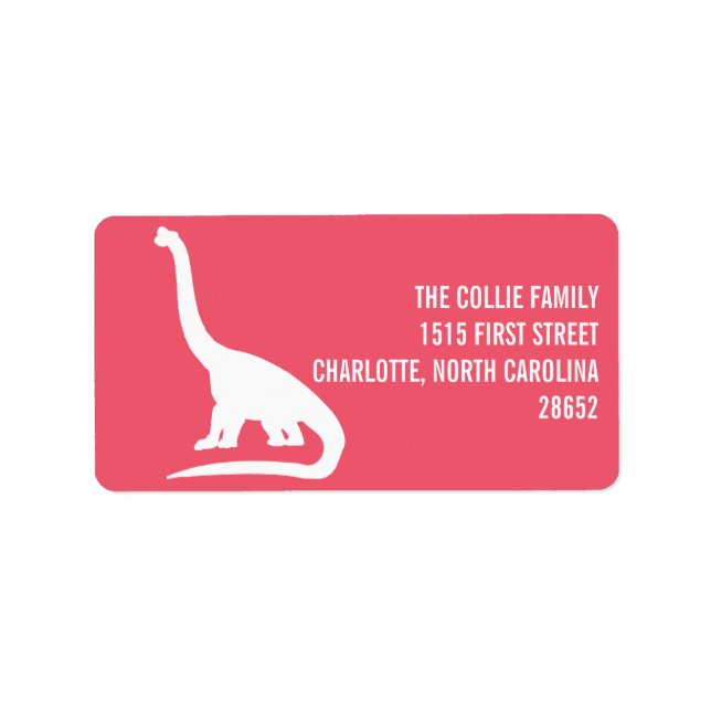Étiquette de adresse de silhouette de Dinosaur (Devant)