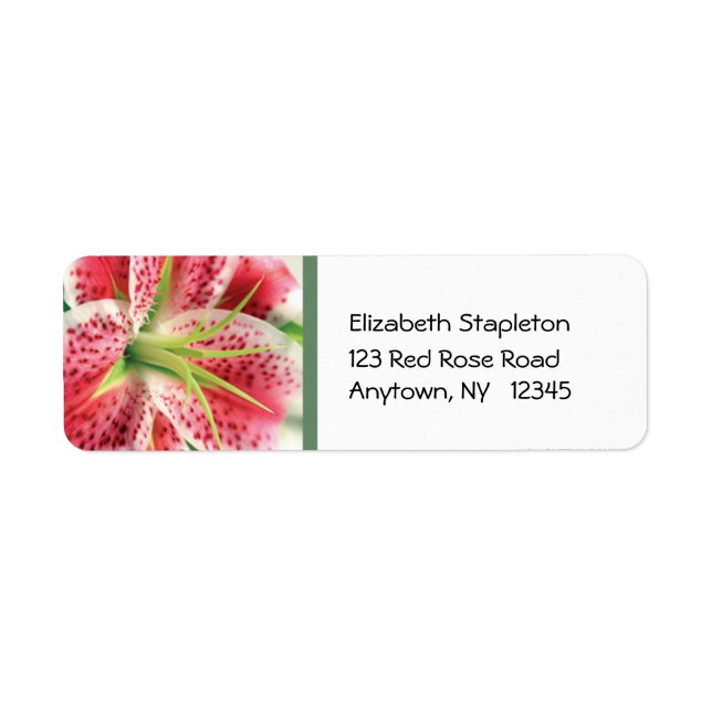 Étiquette de adresse de Stargazer Lily (Devant)