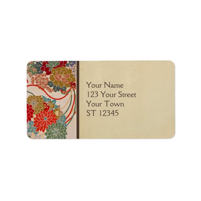 Étiquette de adresse de tissu japonais (Devant)