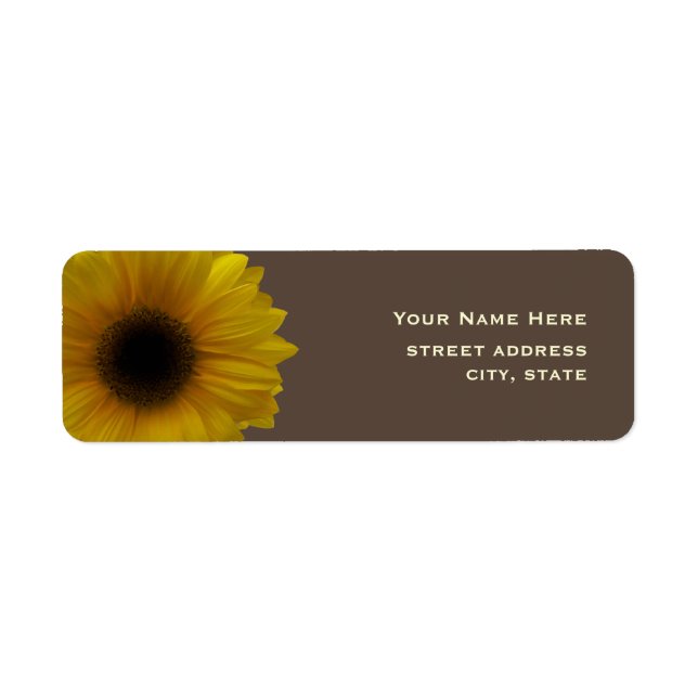 Étiquette de adresse de tournesol jaune (Devant)