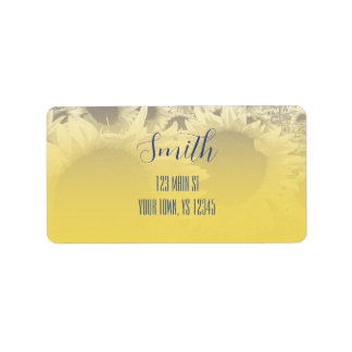 Étiquette de adresse de tournesol rustique