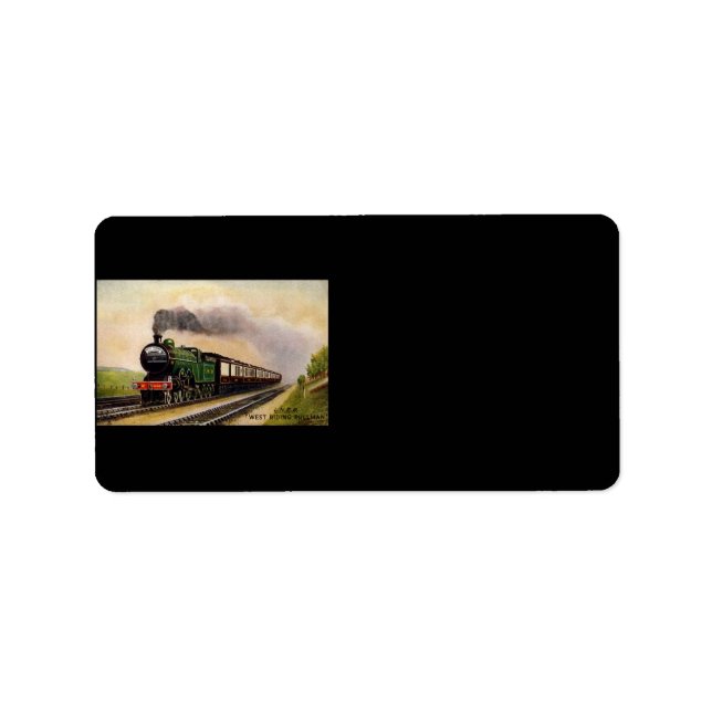 Étiquette de adresse de train à vapeur (Devant)
