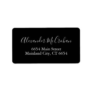 Étiquette de adresse de typographie de script élég