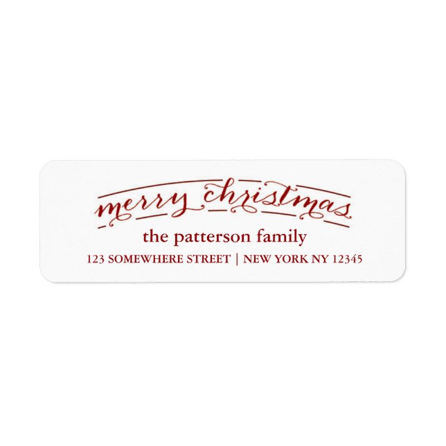 Étiquette de adresse de vacances Joyeux Noël (Devant)