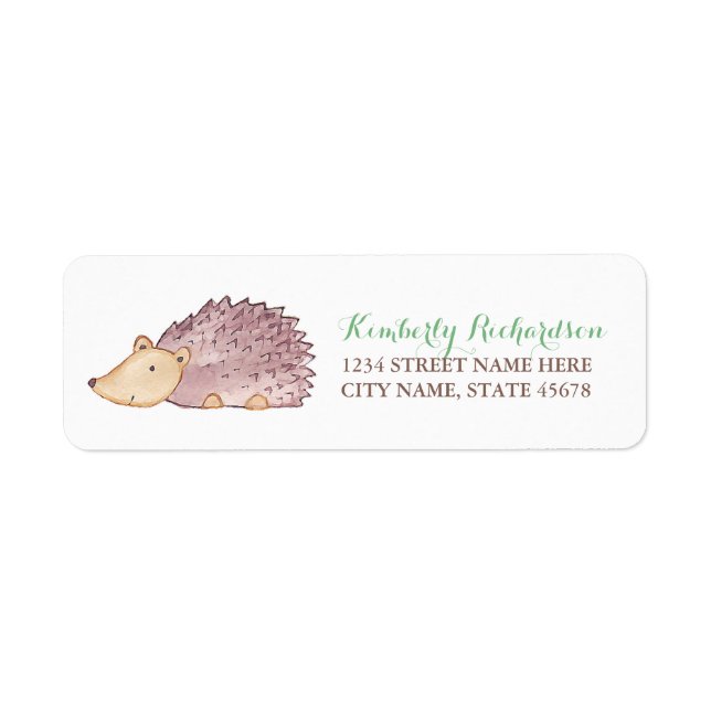 Étiquette de adresse de Woodland Hedgehog (Devant)