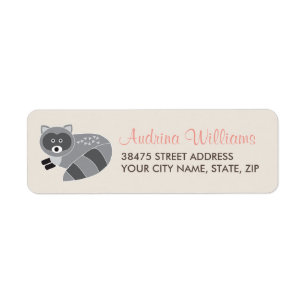 Étiquette de adresse de Woodland Raccoon