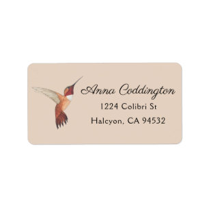 Étiquette de adresse des colibris roux