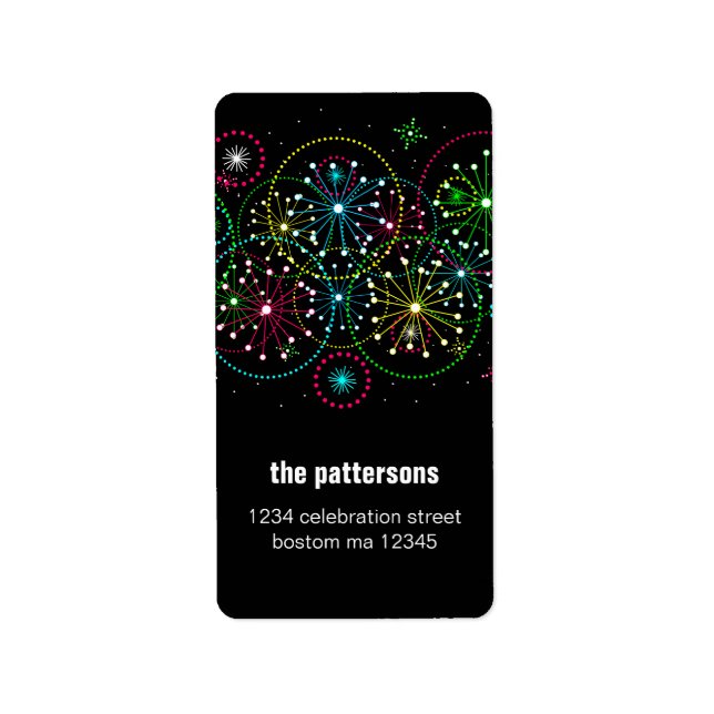 Étiquette de adresse d'explosion Fireworks (Devant)