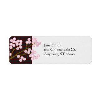 Étiquette de adresse d'inspiration asiatique en fl